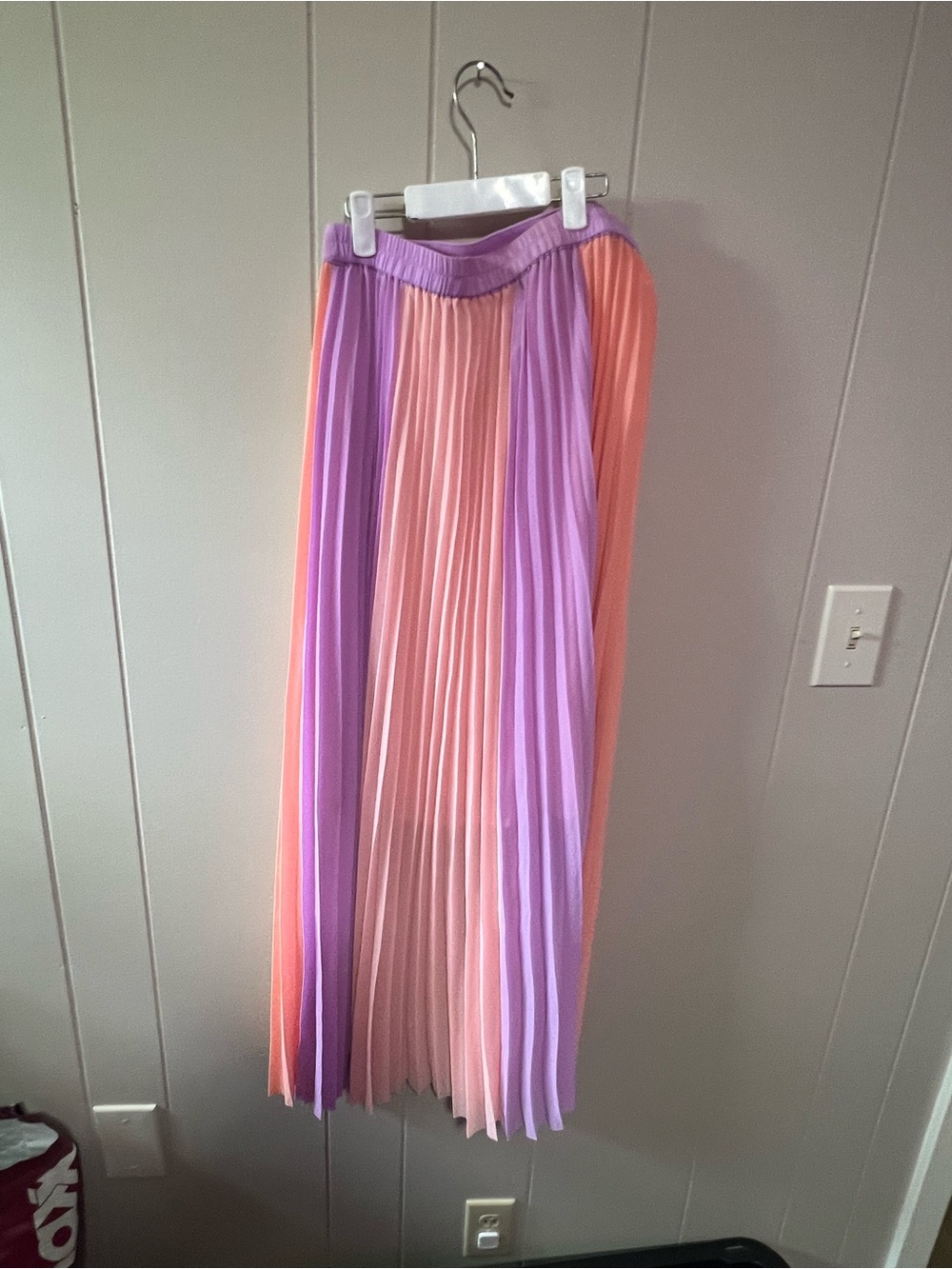 Skies Are Blue Pleated Maxi Skirt - Peach & Lavender - Picture 1 of 3